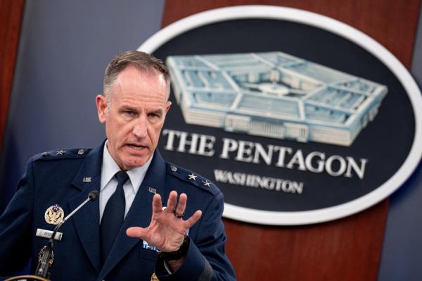 Pentagon Press Secretary Maj. Gen. Pat Ryder speaks during a briefing.